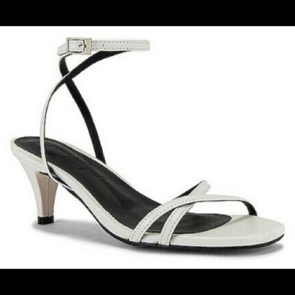 Free People Y2K White Strappy Salina Kitten Heels - Picture 4 of 6